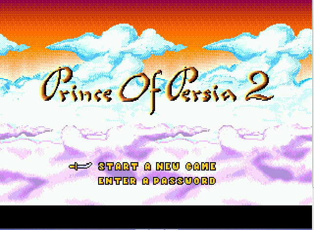 Prince of Persia 2 - The Shadow and the Flame Title Screen